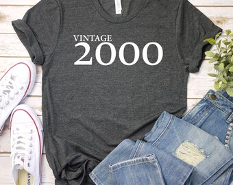 21st Birthday Gifts For Women Men Unisex - Vintage 2000 Shirt -21st Birthday Shirt -21st Birthday Party tee- 21st Birthday T-Shirt for her