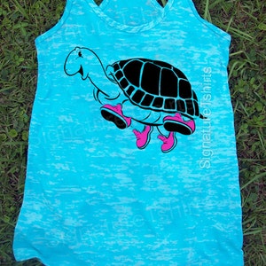 Turtle Workout Tank, Gym Tank, Running Tank, Gym Shirt, Running Shirt, Workout Shirt, workout clothes, running shoes, Christmas Gift image 2