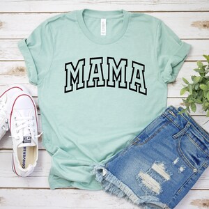 Mother's Day Shirt, Mama Shirt, Mom Shirt, Gift For Mom, Mother's Day Gift, Women's Mama Shirt, New Mom, Trendy Mom, Mama Gift Heath. Dusty Blue/Bl