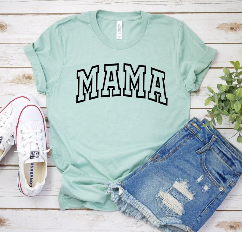 Mother's Day Shirt, Mama Shirt, Mom Shirt, Gift For Mom, Mother's Day Gift, Women's Mama Shirt, New Mom, Trendy Mom, Mama Gift Heath. Dusty Blue/Bl