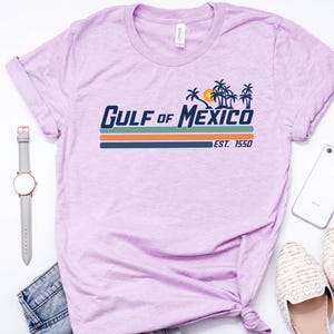 Gulf of Mexico Shirt Gulf Coast Shirt Historical Gulf of Mexico Golfo de Mexico Shirt Gift for Mexico Lover Gulf of Mexico Gift Protest tee Heather Lilac
