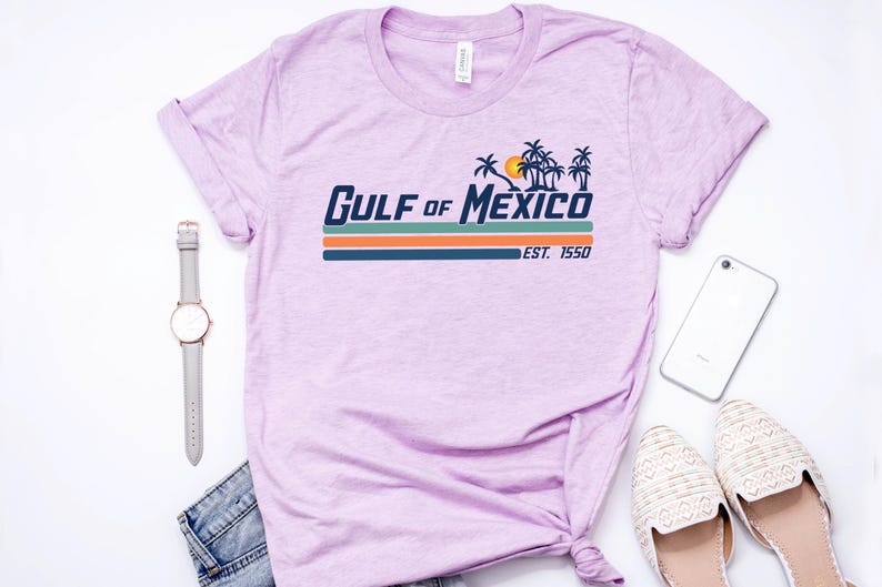 Gulf of Mexico Shirt Gulf Coast Shirt Historical Gulf of Mexico Golfo de Mexico Shirt Gift for Mexico Lover Gulf of Mexico Gift Protest tee Heather Lilac