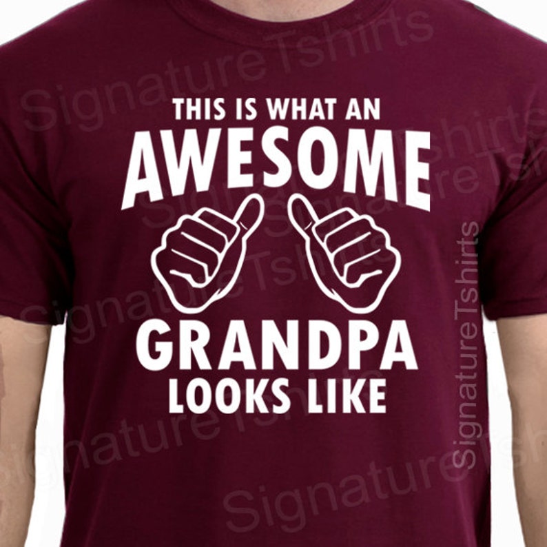 Fathers Day Gift AWESOME GRANDPA Mens T-shirt Gifts For Dad Granddad T-Shirt Tshirts Kids Funny shirt papa tshirt Grandad Grandfather image 5