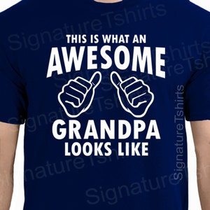 Fathers Day Gift AWESOME GRANDPA Mens T-shirt Gifts For Dad Granddad T-Shirt Tshirts Kids Funny shirt papa tshirt Grandad Grandfather image 2