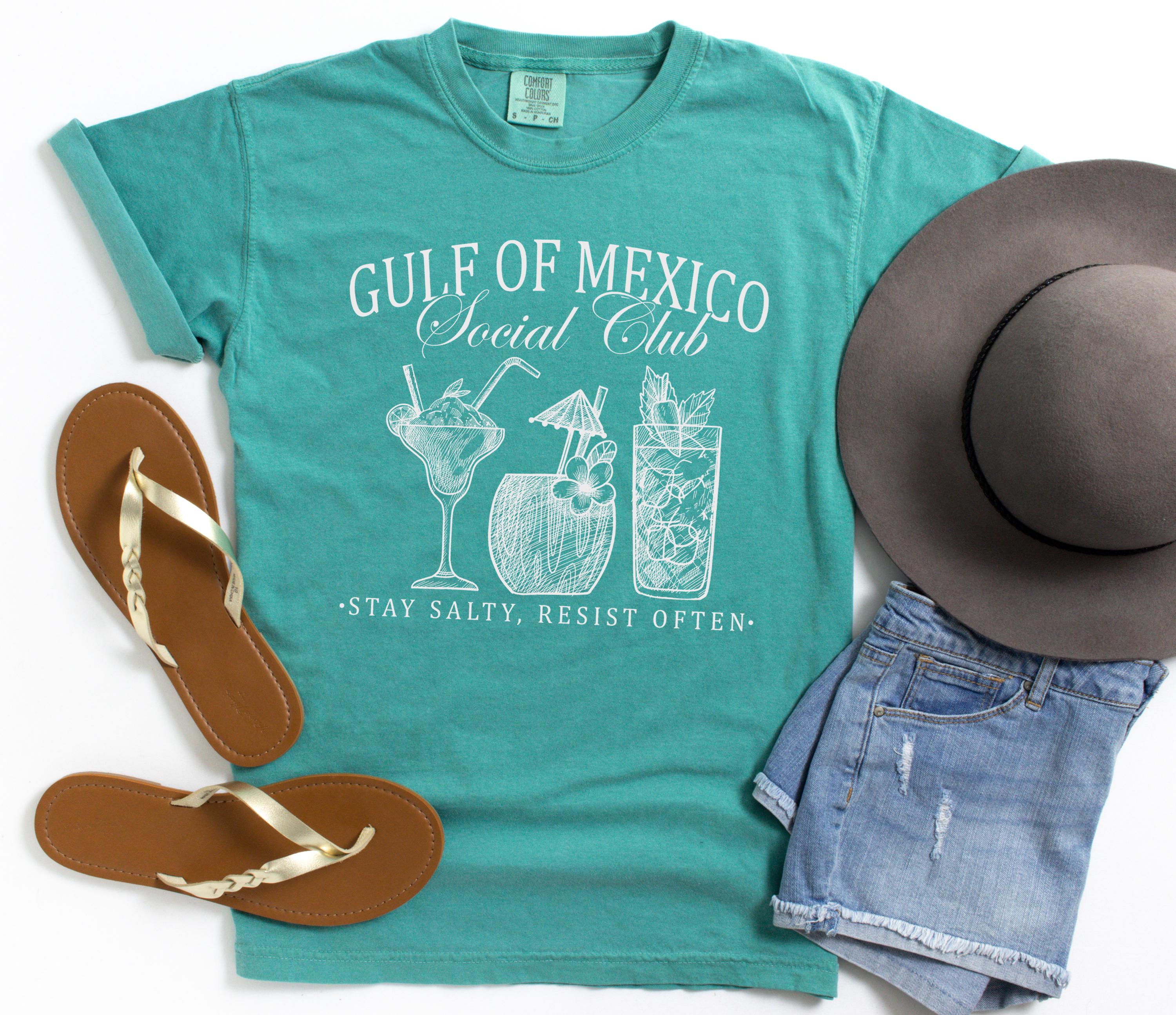 Gulf of Mexico Shirt Social club Anti Gulf Of America Shirt,Democrat Shirt, Gulf of Mexico est 1550, Stay Salty & Resist Comfort Colors®