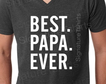 Gift van de dag van de vaders voor beste Papa ooit T Shirt V hals heren t shirt tshirt voor papa nieuwe papa Awesome vader grappige papa Tshirt papa opa Gift