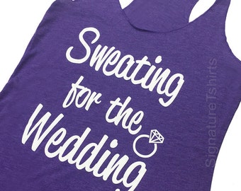 Transpiration pour le débardeur de mariage. Débardeur d’entraînement nuptial. Cadeau de mariage. Cadeau de fiançailles mignon pour la mariée à être des demoiselles d’honneur. Top femmes