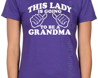 New Grandma Shirt Grandmother T-Shirt T Shirt Tee Womens Ladies Funny Humor Gift Present Baby shower Pregnancy Announcement Reveal pink