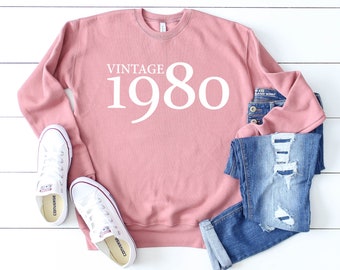 40th Birthday, Gifts For Women Men, Thirty Birthday Sweatshirt -Vintage 1981 sweater- Gift for her - 40th Birthday Party-Custom year sweater