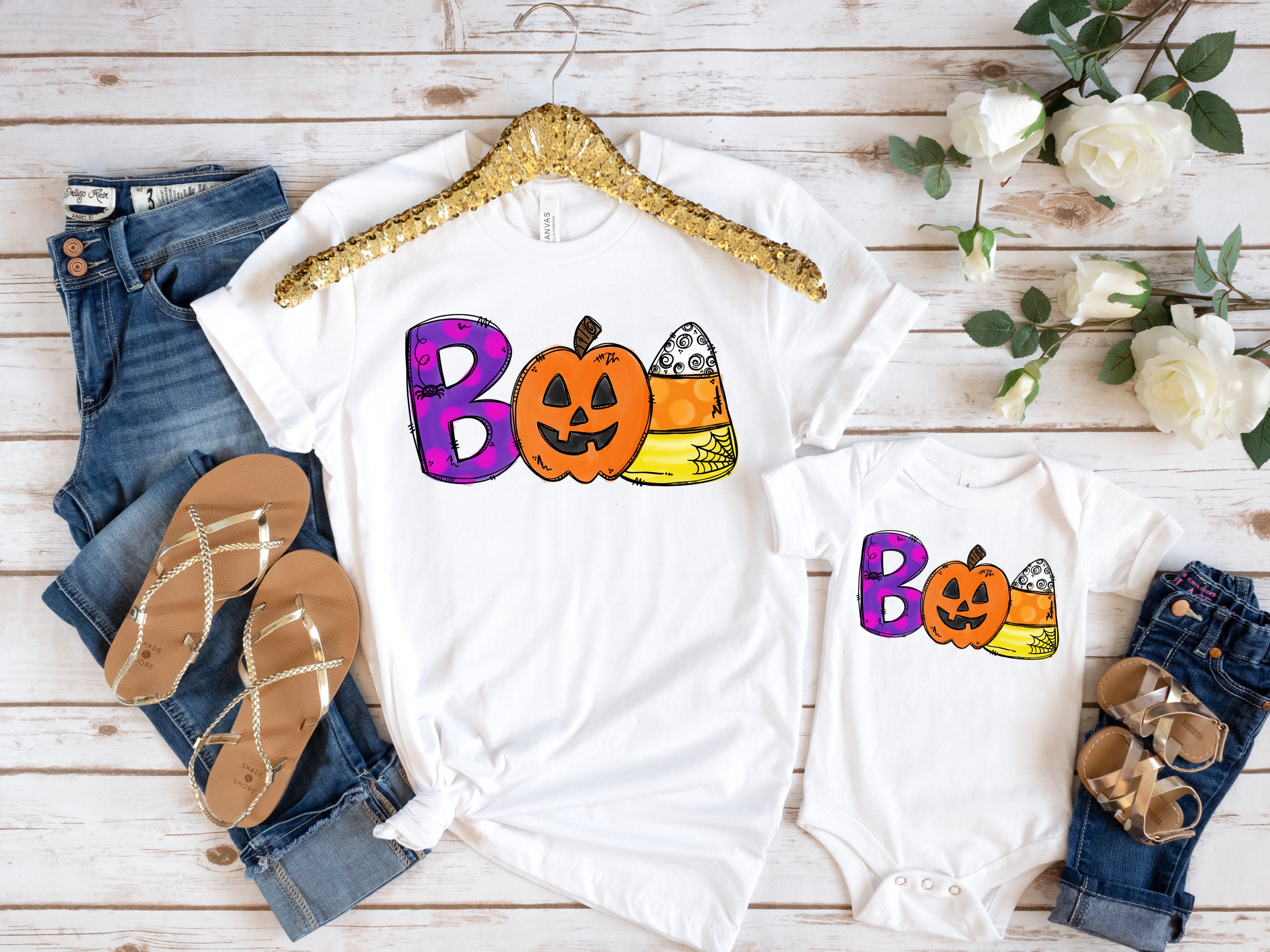 Boo Doodle Shirt Mommy and Me Halloween 