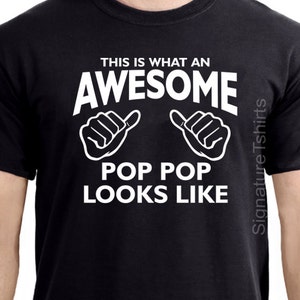 Fathers Day, Pop Pop shirt, This is what an awesome pop pop looks like, gift for grandpa, new grandpa, pop pop gift, Christmas gift tshirt image 2