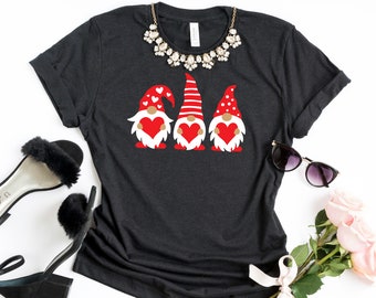 Valentines Gnomes Shirt, Gnome Heart shirt, Love gnome Shirt, Valentine's Day Shirt, Valentines Day, Gnome Graphic Tee, Gnome Shirt