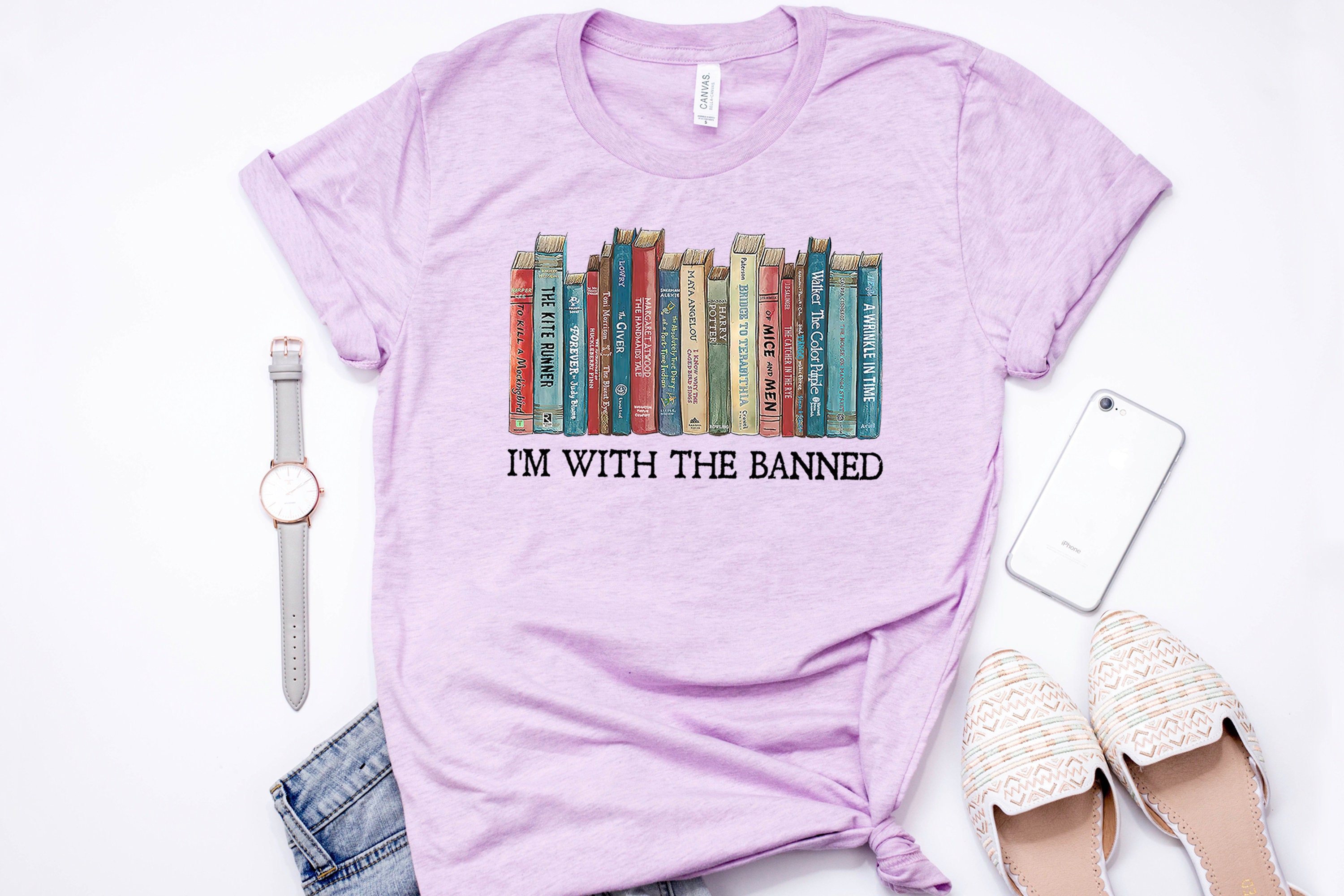 I'm With the Banned, Banned Books Shirt, Banned Books Graphic T-shirt ...