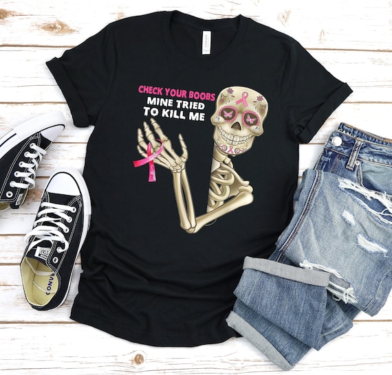 Womens Breast Cancer Survivor Awareness - Check Your Boobs Shirt Womens Breast Cancer Survivor Awareness - Check Your Boobs Shirt