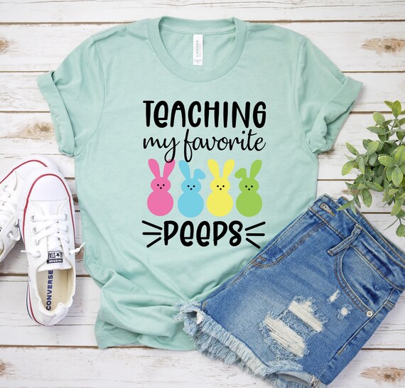 Teaching My Favorite Peeps Easter Teacher T Shirt Teaching My Favorite Peeps Easter Teacher T Shirt