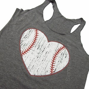 Baseball Tank top. Baseball top. Baseball womens Tank. Vintage baseball heart graphic sport game tank top