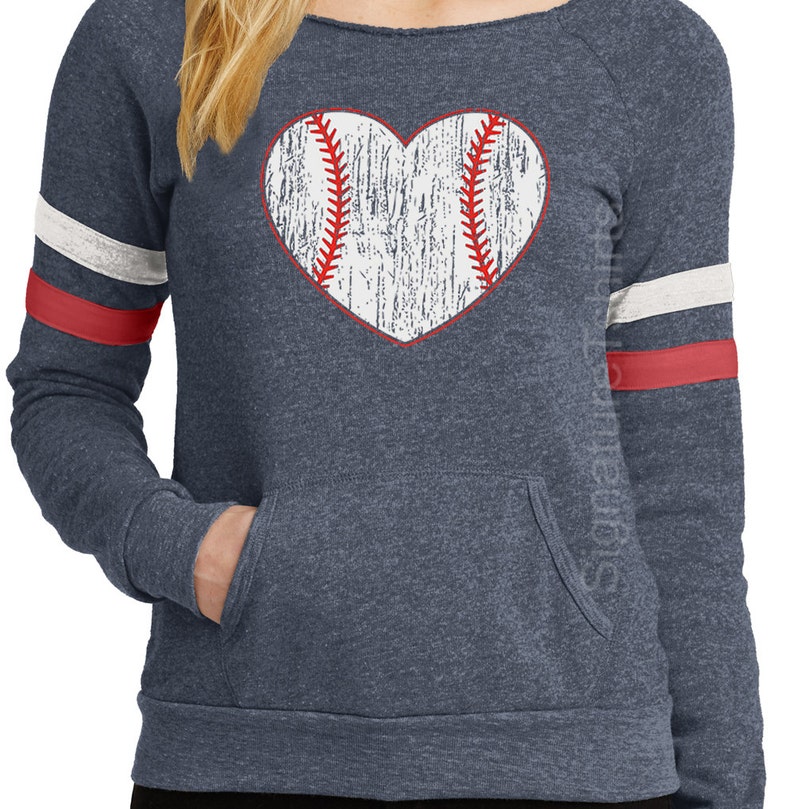 ladies love baseball print sweatshirt