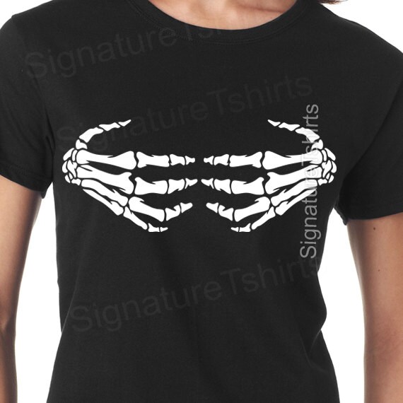 Skeleton Hands on Boobs T-Shirt Skeleton Hands on Boobs T-Shirt