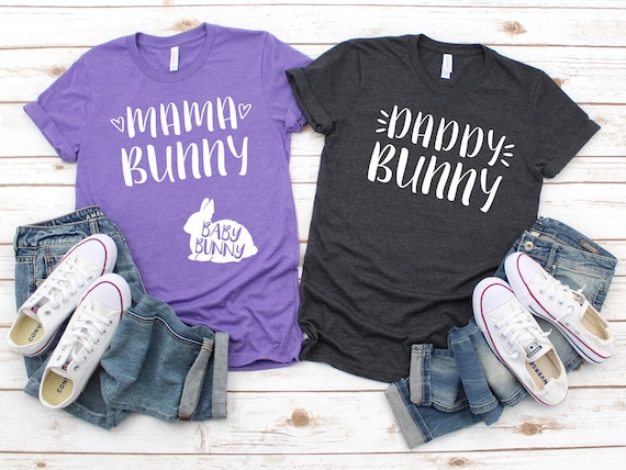 Daddy Bunny Easter Shirt Pregnant Mom Matching Couple Shirts Daddy Bunny Easter Shirt Pregnant Mom Matching Couple Shirts