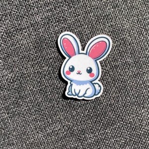 Cute Bunny Sticker Adorable Fluffy Bunny Sticker Cute Animal Sticker Children Bunny Sticker Water bottle sticker bunny animal decal