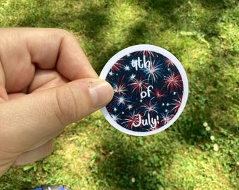 4th of July Celebration Fireworks Vinyl Water Bottle Sticker Fireworks 4th of July Sticker 4th of July Party Favor Bulk