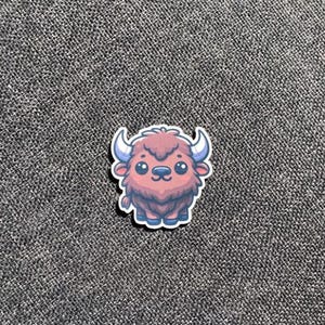 Cute Bison Die Cut Waterproof Sticker Laptop Bison Sticker Water Bottle Decorative Animal Sticker Glossy Cute bison sticker adorable