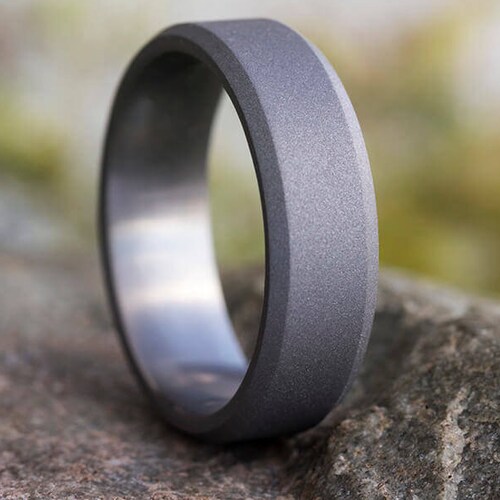 Simple Titanium Wedding Band With Sandblasted Finish and Etsy
