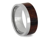 Desert Ironwood Wedding Band With Titanium