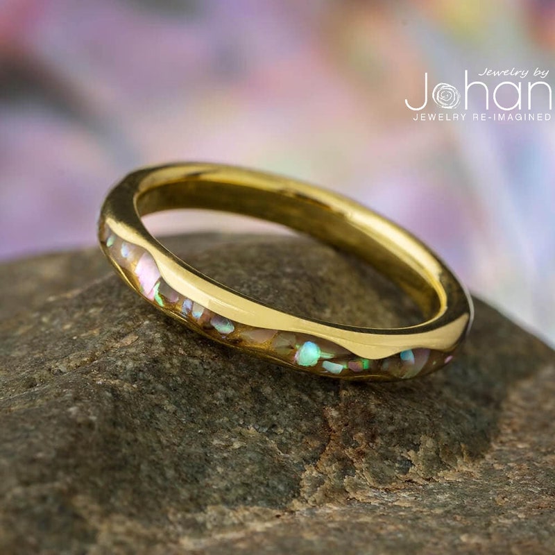 Abalone Wedding Ring Etsy
