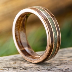 Jade Wedding Band with Wood Sleeve