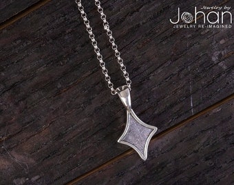 Starburst Gibeon Meteorite Pendant Necklace, Sterling Silver, Handmade