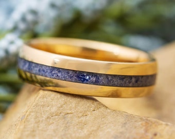 Solid Gold & Sapphire Wedding Band