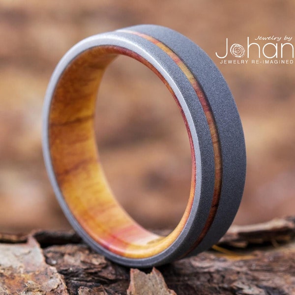 Wood And Titanium Wedding Ring