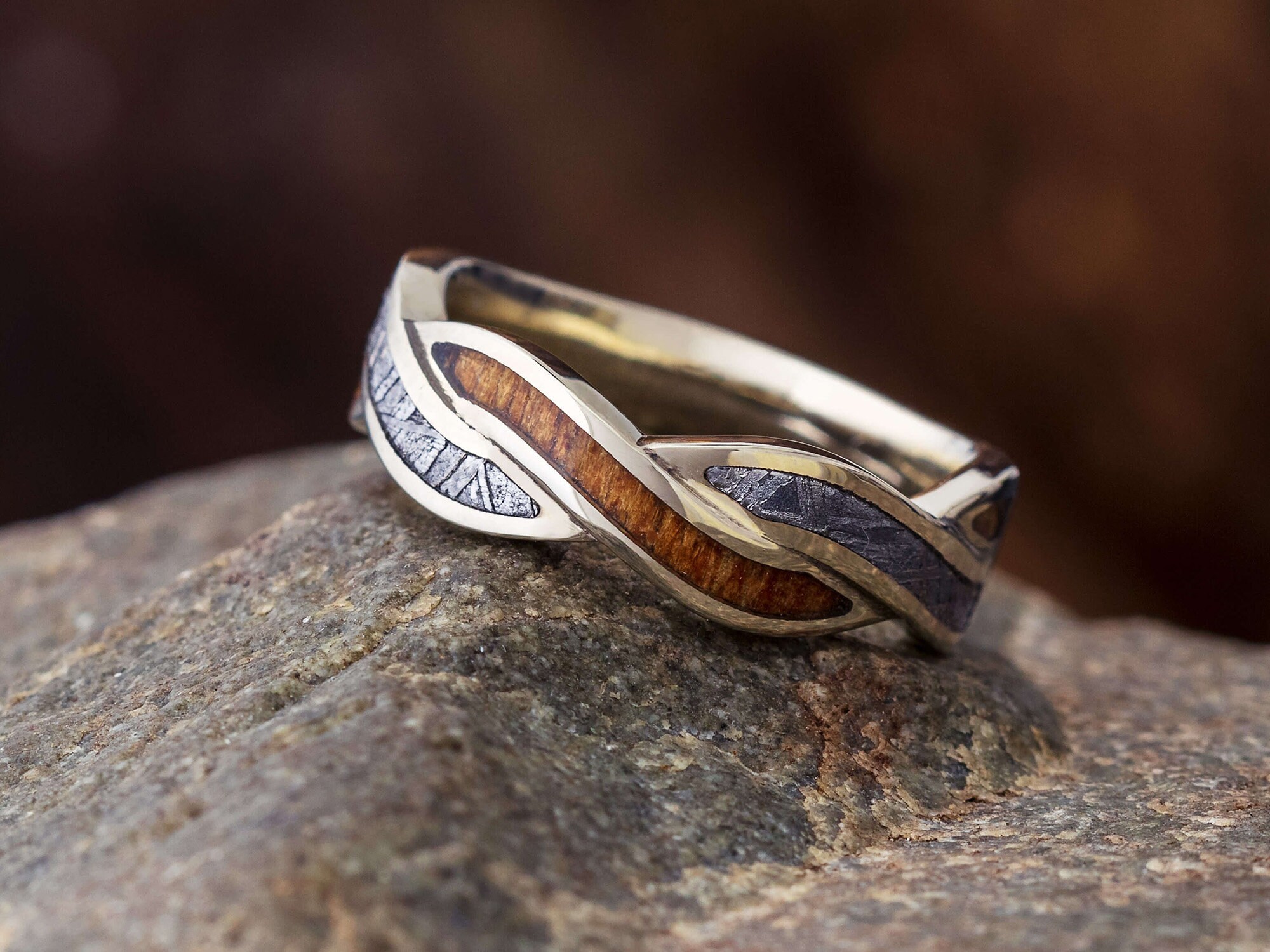 Meteorite Whiskey Barrel Oak Wood Wedding Band With Unique Etsy Meteorite Whiskey Barrel Oak Wood Wedding Band With Unique Etsy