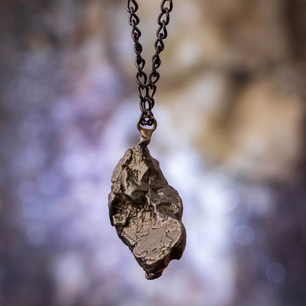Collana Key To Your Soul Con Ciondolo In Argento Sterling E Autentico Meteorite