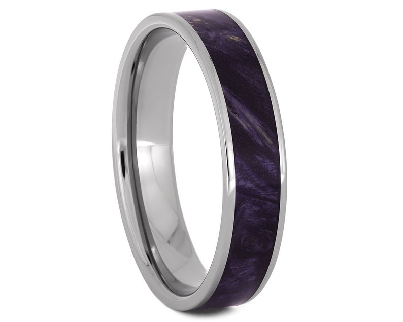 Purple Wedding Rings Matching Wedding Band Set With Purple Etsy
