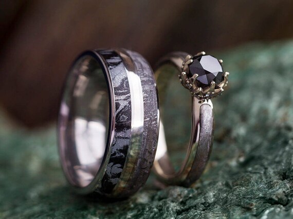 anello di fidanzamento Gioielli Anelli Anelli da matrimonio e di fidanzamento Fedi nuziali Meteorite fede nuziale in titanio anello di meteorite Gibeon 