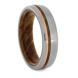 Exotic Wood & Gold Men's Wedding Band