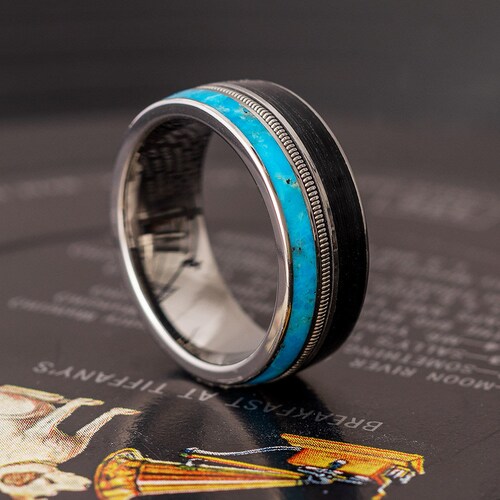 Men's Guitar String Ring With Vinyl Record and Titanium Etsy