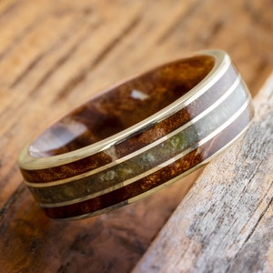 White Gold and Jade Wedding Band for Men