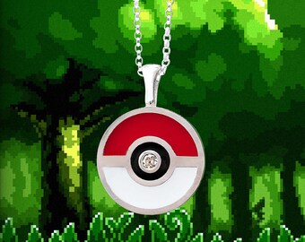 スターリングシルバー製のポケモンモンスターボールペンダント - Etsy 日本