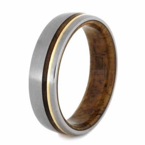 Exotic Wood & Gold Men's Wedding Band