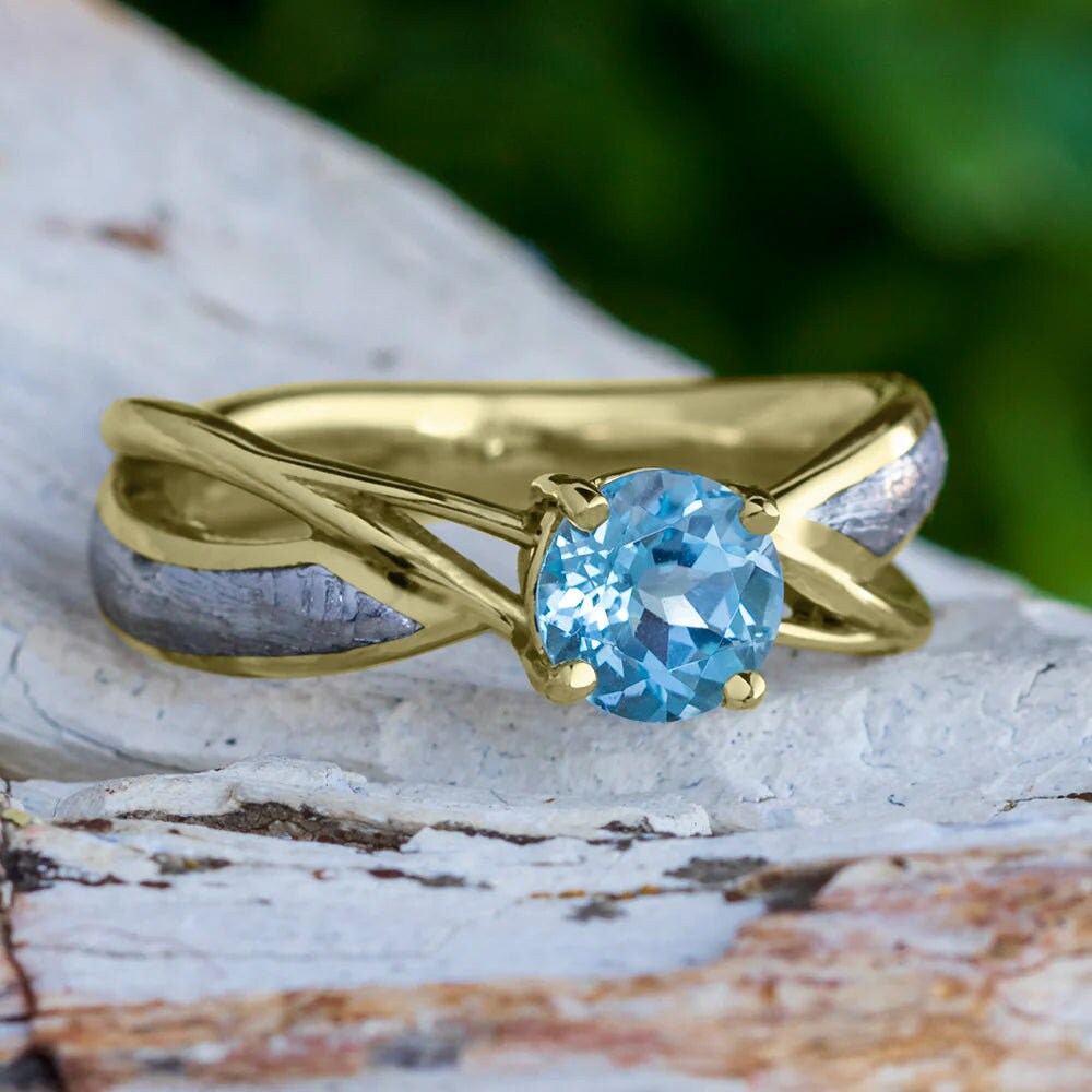 White gold ring with topaz stone best sale