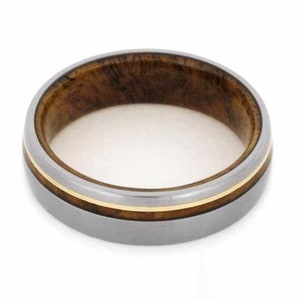 Exotic Wood & Gold Men's Wedding Band