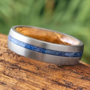 Rustic Wood and Sea Glass Wedding Band