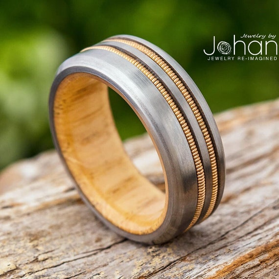 Guitar string wedding band discount