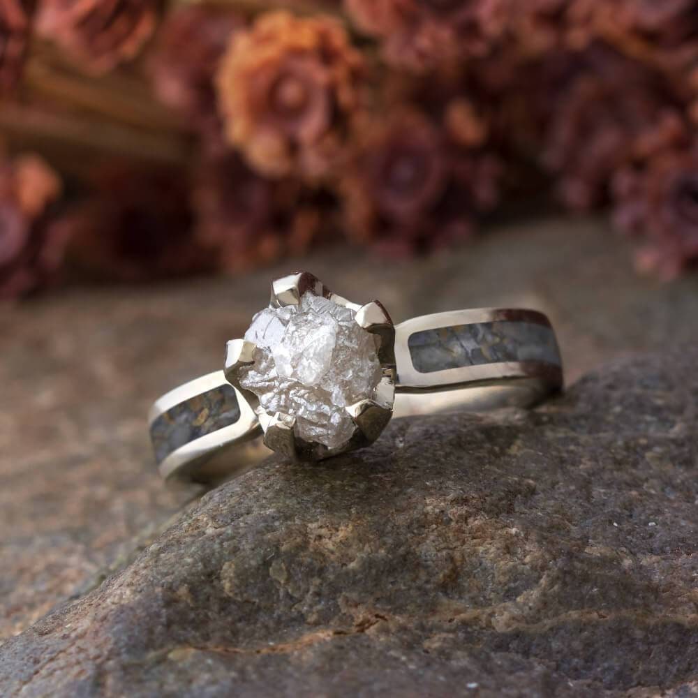 Dinosaur bone engagement ring deals