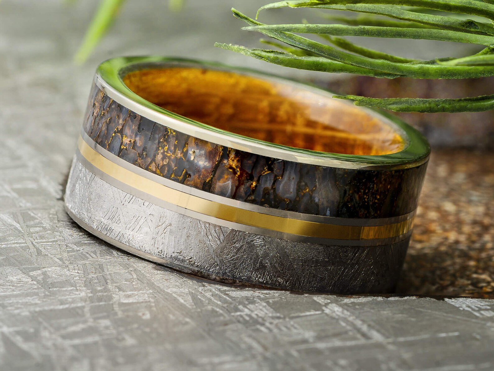 Dinosaur Bone Wedding Band Gold: Timeless Elegance with Prehistoric Flair