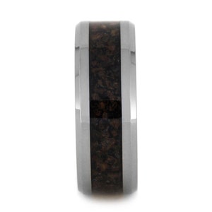 Tungsten Men's Wedding Band with Crushed Dinosaur Bone-3152 - Jewelry by Johan