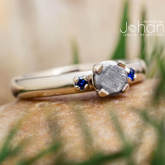 Meteorite stone 2024 engagement ring